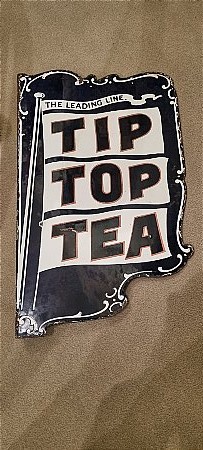 TIP TOP TEA DOUBLE ENAMEL SIGN - click to enlarge