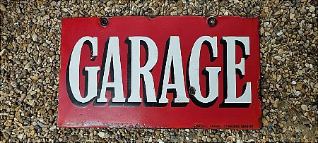 EARLY (1904) DOUBLE SIDED GARAGE SIGN - click to enlarge