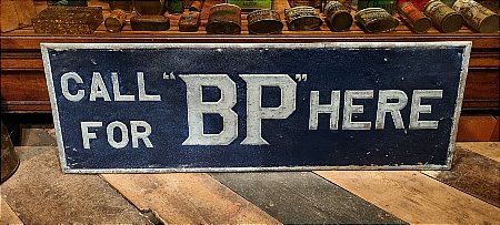 B.P. ALUMINIUM PETROL SIGN - click to enlarge