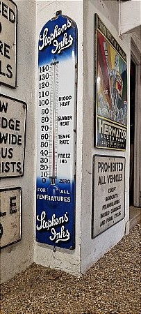 STEPHENS INKS LARGE BLUE THERMOMETER - click to enlarge